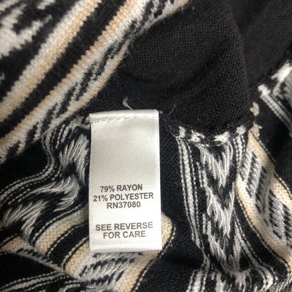 Cato Sweater Dress Womens Size Large Black White Patterned Knit Knee Length - Picture 6 of 8